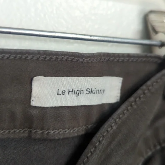 Frame Le High Skinny Deep Moss Green/Brown High Waisted Pant Size 27 - Picture 6 of 8